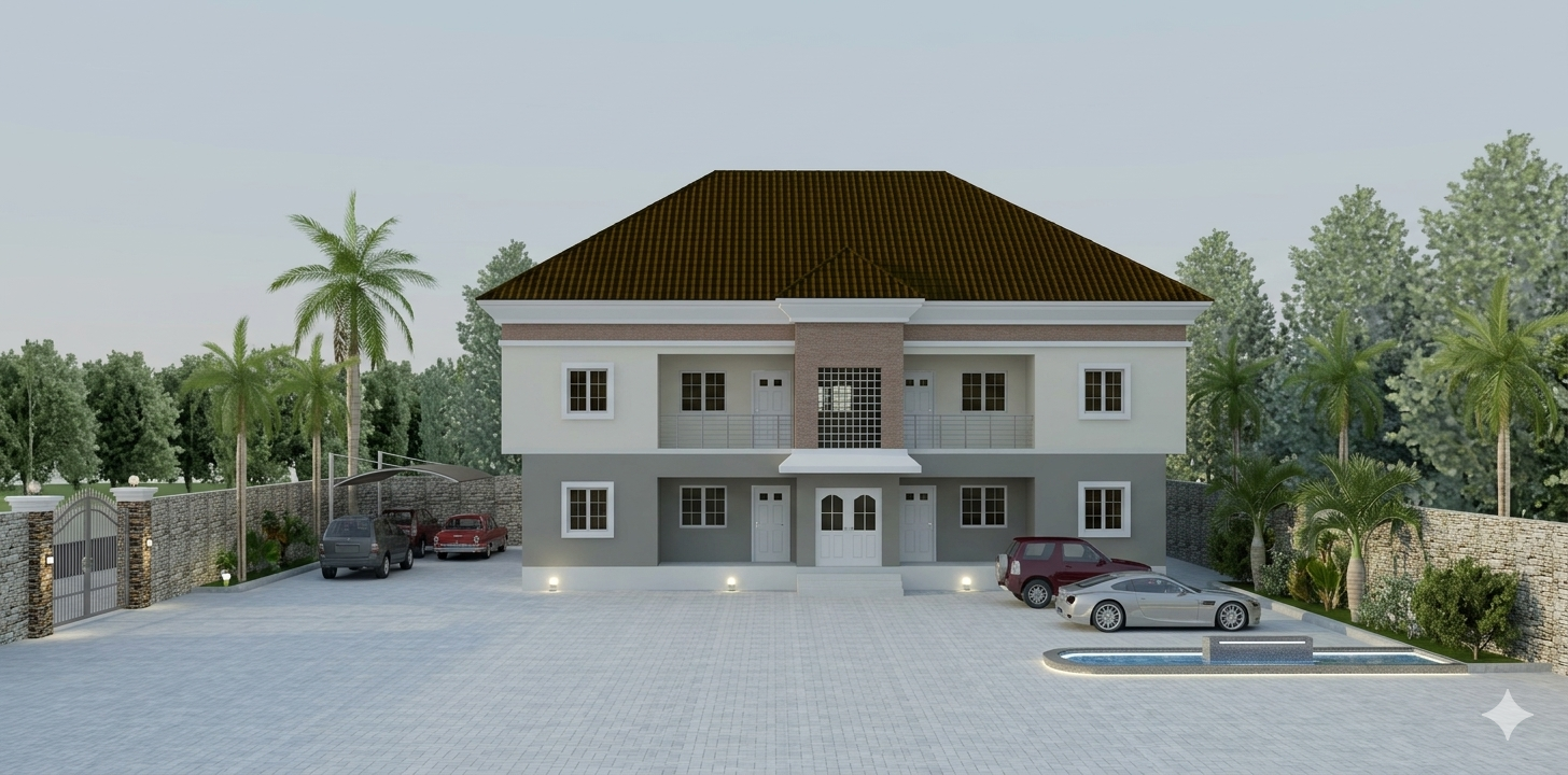 Modern two-bedroom block of flats